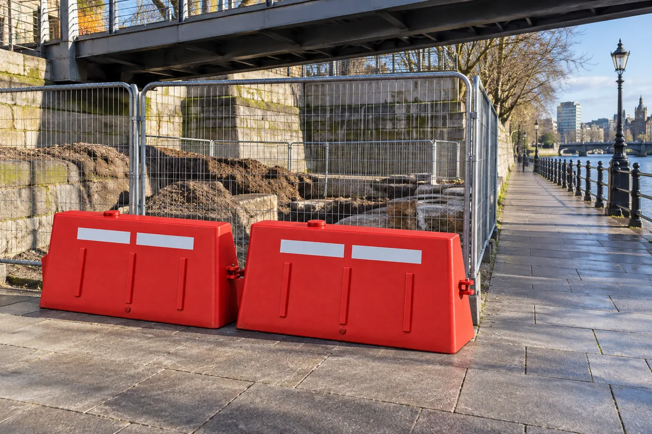 Verkehrsleitbarrieren — Anwendungsbeispiel — Verkehrsleitbarrieren